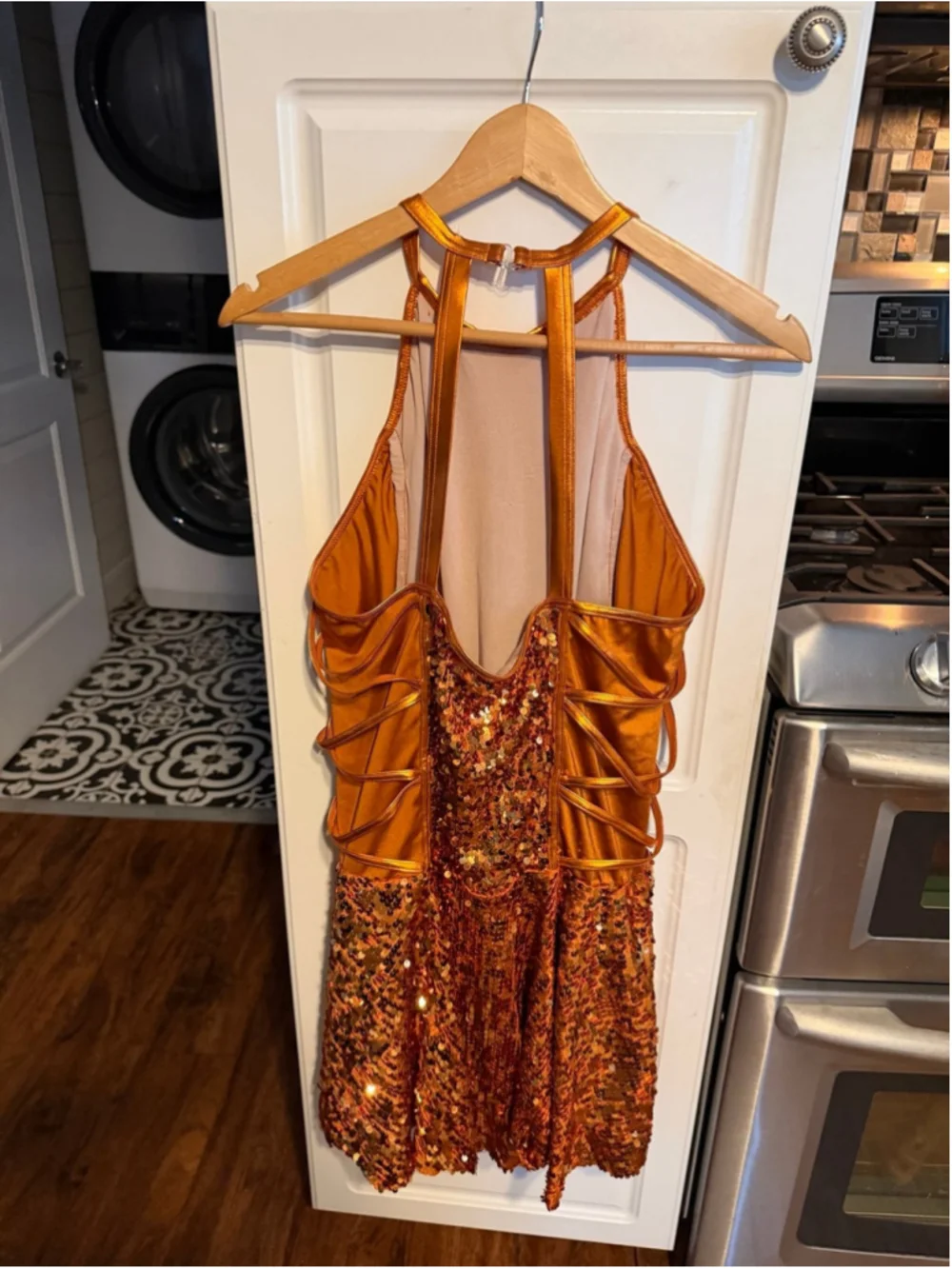 Weissman Adult Copper Ultra Sparkle Sequin Skater Dress